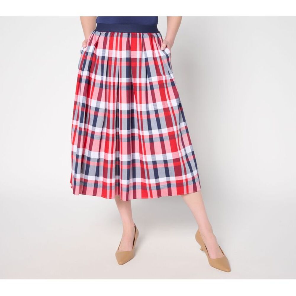 Joan Rivers Classics Collection Women's Skirt Sz S Madras Multi-colored